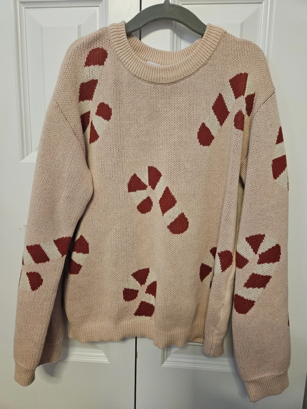 Girls H&M Pink Candy Cane Crewneck Sweater